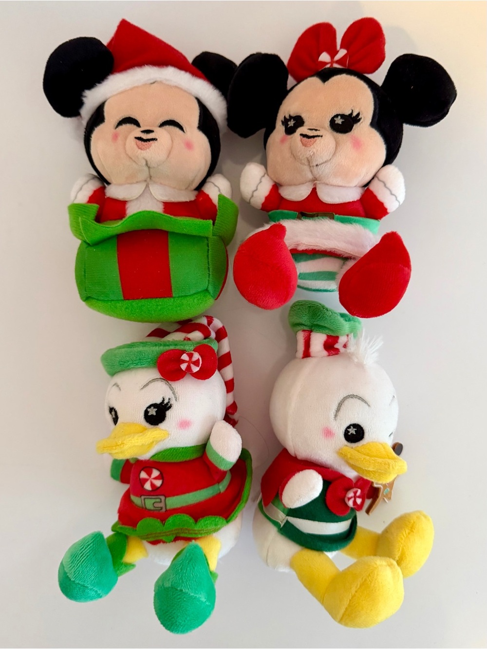 Lot of 4 Disney Parks Christmas Wishables - Mickey, Minnie, Donald, Daisy